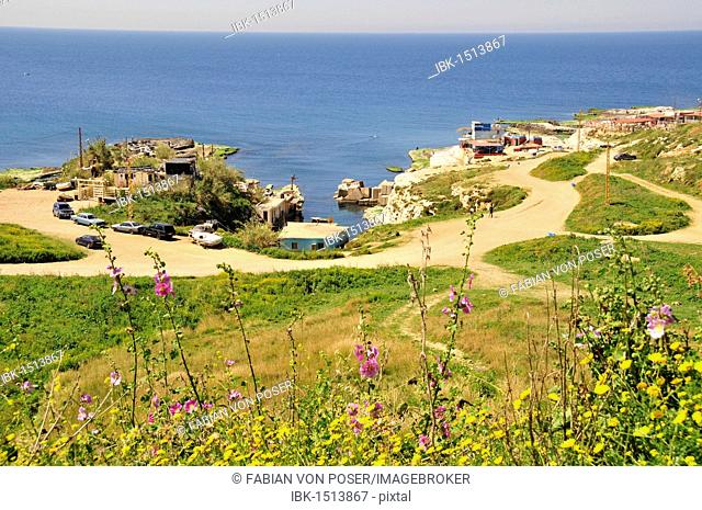 Restaurants on the Mediterranean beach in the Raouche district, Beirut, Lebanon, Middle East, Orient