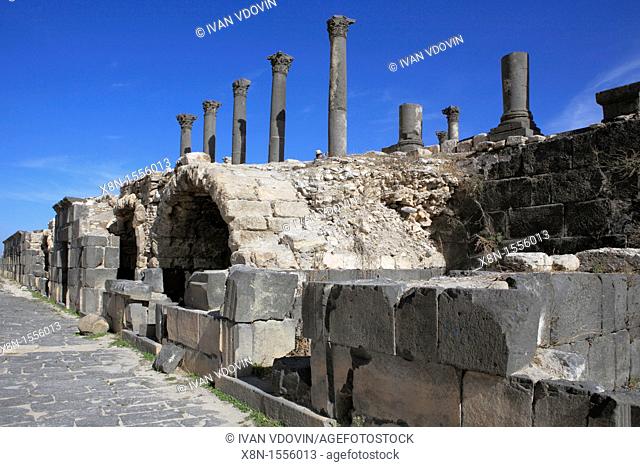 Ruins of ancient Gadara 2nd-6th century, UNESCO World Heritage site, Um Qeis Qays, Jordan