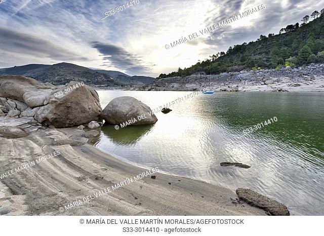 Sunrise at Burguillo reservoir. Iruelas Valley. Avila. Spain