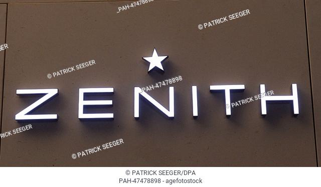 The brand logo of Swiss watch manufacturer Zenith is on display at the International watch and jewellery fair Baselworld 2014 in Basel,  Switzerland
