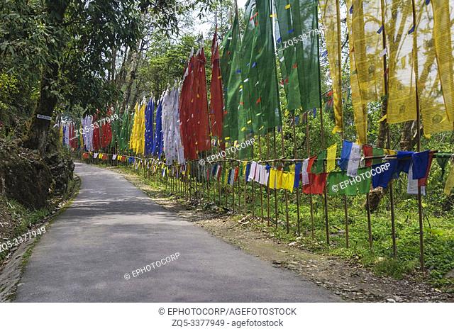 Way to Samdruptse or wish fulfilling hill in Sikkim, India