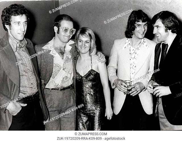 Mar. 26, 1974 - London, England, U.K. - Singer ELTON JOHN celebrates his 27th birthday at the Room at the Top, Ilford, Sussex joined by friends