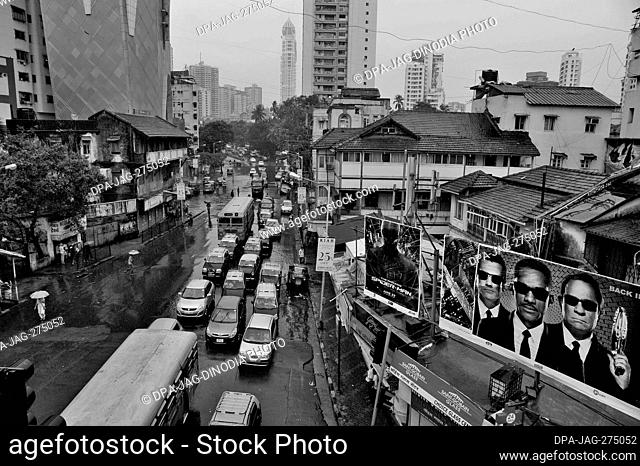 Traffic, Nana Chowk, Grant Road, Bombay, Mumbai, Maharashtra, India, Asia