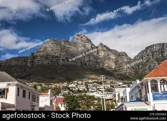 The Twelve Apostles, backdrop to Camps Bay, Cape Town, South Africa