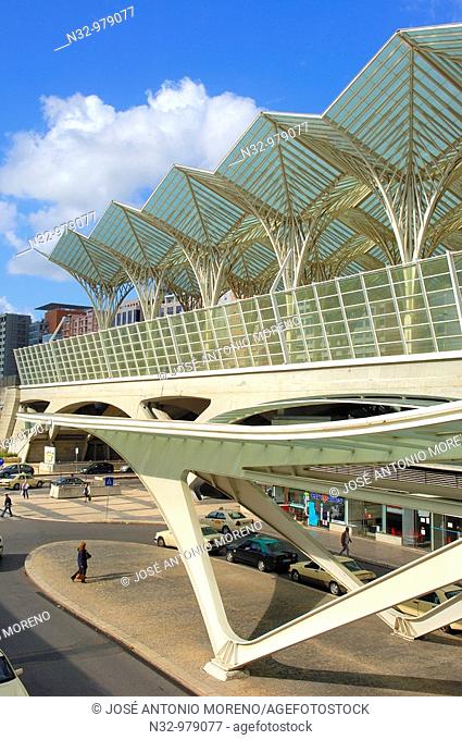 Gare do Oriente railway station designed by Santiago Calatrava, Parque das Nações (location for the Expo 98), Lisbon, Portugal