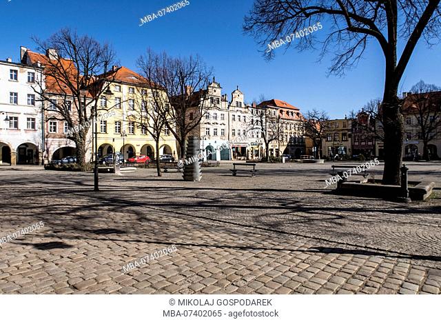 Europe, Poland, Lower Silesia, Kamienna Gora / Landeshut in Schlesien - market square