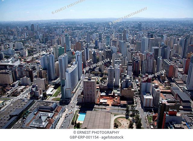 Aerial view, 2012, neighborhood, Batel, Curitiba, Parana, Brazil