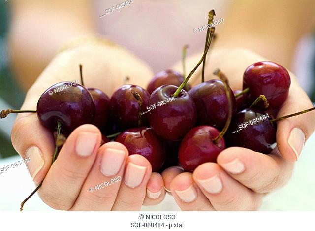 handfuls of cherries