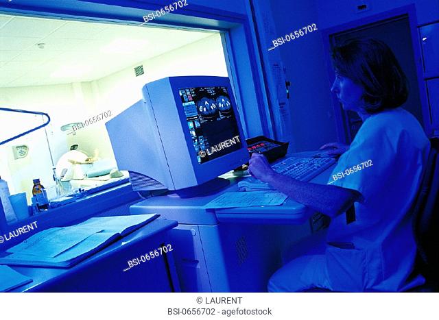 CT SCANNER<BR>Photo essay.<BR> Chatellerault Hospital (Camille Guérin Hospital) in the French department of Vienne
