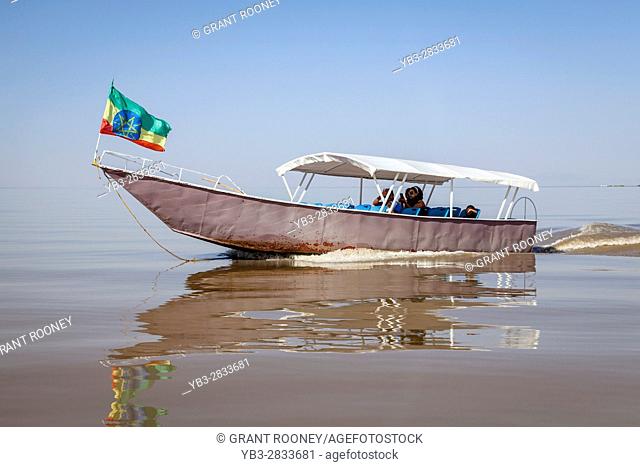 An Ethiopian Family Take A Boat Trip Out Onto The Lake, Lake Ziway, Ethiopia