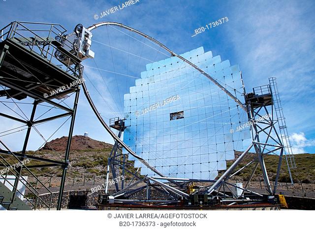 The MAGIC Telescopes, Roque de los Muchachos Observatory, La Palma, Canary Islands, Spain. The cosmos and its evolution are studied using all radiation