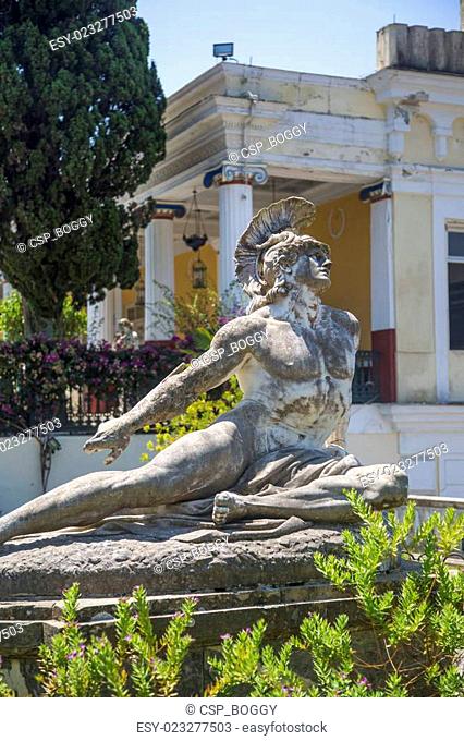 Achilleion statue at Corfu, Greece