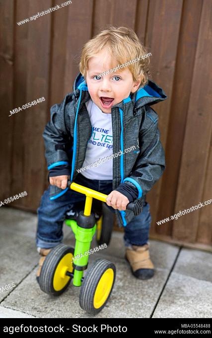 Little boy with balance bike