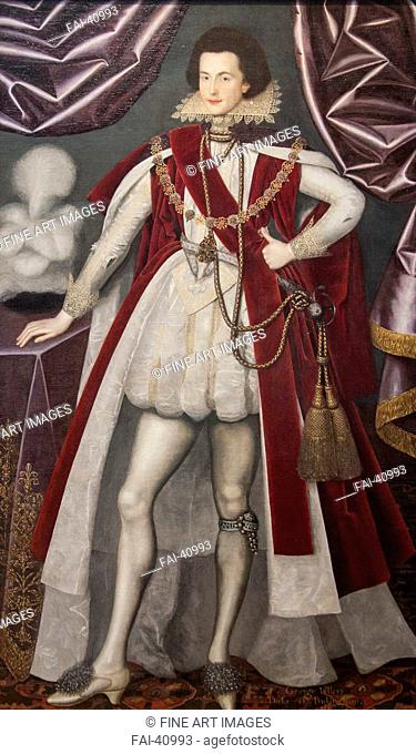 George Villiers, 1st Duke of Buckingham (1592-1628) by Larkin, William (1580s-1619)/Oil on canvas/Baroque/ca 1616/Great Britain/Private...