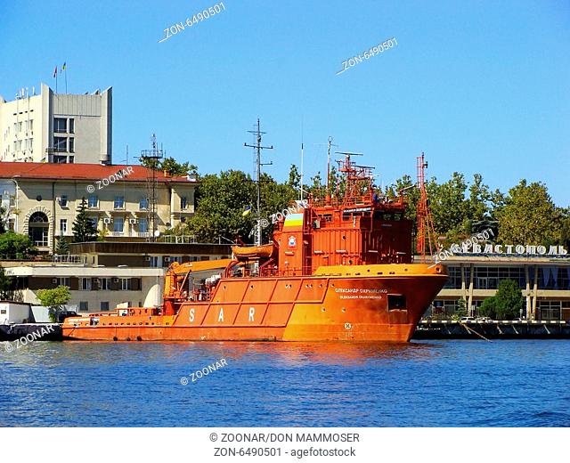 Ukrainian military ship docked at Sevastopol harbo