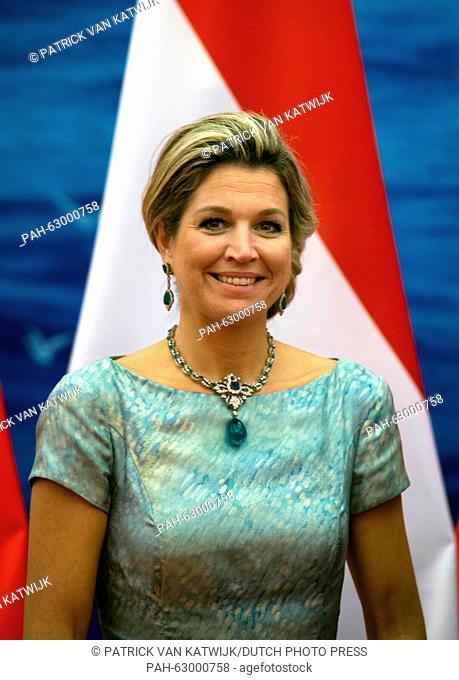 Beijing, 26-10-2015 HM Queen Máxima State-Banquet at the Golden Hall 2nd day of the State visit of HM King Willem-Alexander and HM Queen Máxima to China from...