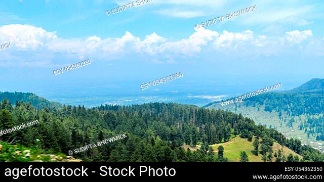 Panoramic view of the Kashmir valley (Vale of Kashmir) from top. The northern most geographical region of Indian subcontinent
