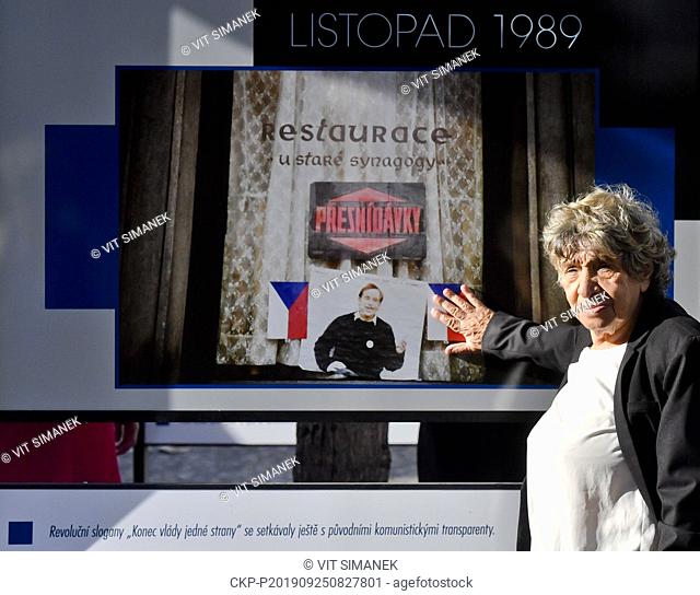 Slovak photographer Zuzana Minacova (pictured) opens exhibition entitled ""Path to Freedom"" in Prague, Czech Republic, September 25, 2019