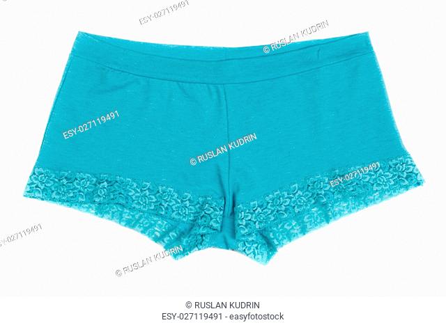 Blue women's panties. Isolate on white background