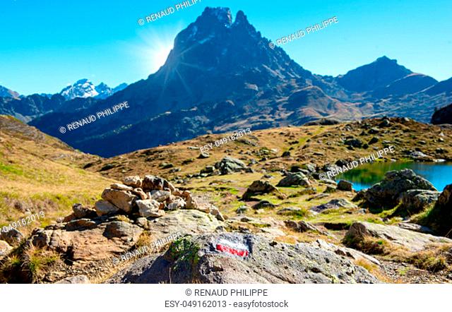 a view of the famous Pic du Midi Ossau in the French Pyrenees mountains
