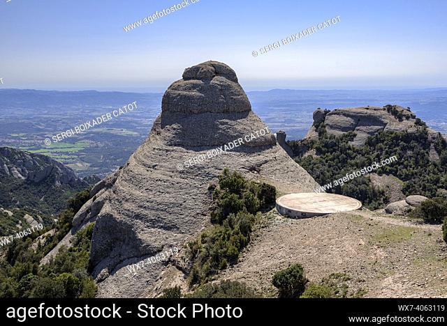 Views from the summit of Mirador del Moro in the Montserrat mountain (Barcelona, Catalonia, Spain)