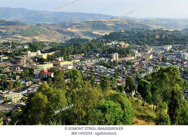 Overlooking Gonder, Gondar, Amhara, Ethiopia, Africa