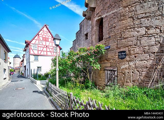 Kereturm, Keesturm, Oberer Graben, city fortification, town view, Eibelstadt, Franconia, Germany, Europe