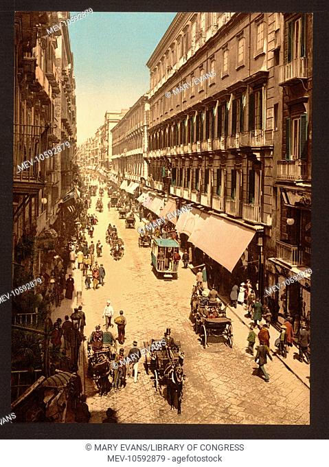 Via Roma, Naples, Italy. Date between ca. 1890 and ca. 1900