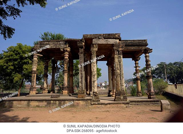 carvings on pillar of Ghantai temple, Khajuraho, Madhya Pradesh, India Asia