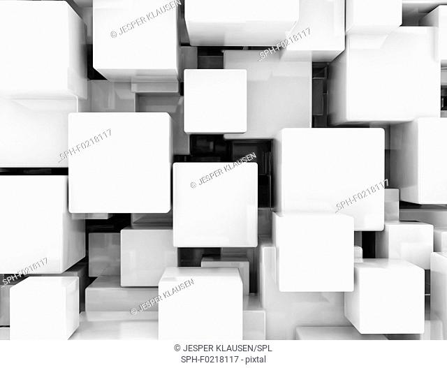 White cubes, illustration
