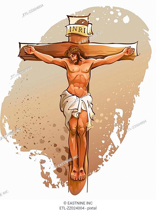 Jesus Christ nailed on the cross