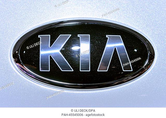 The KIA logo at the North American International Auto Show (NAIAS) at Cobo Center Detroit in Detroit, USA, 14 January 2014
