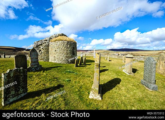 The Orphir round kirk, Orkney. Built in the late 11th, or early 12th century, the Orphir Round Kirk is thought to have been built by Earl Hakon
