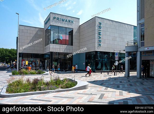 Almere, Flevoland, The Netherlands - Contemporary design of the Primark fashion shop with a square in front
