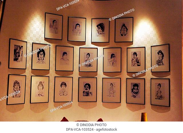 Portraits of Amitabh Bachchan in Mehboob studio ; Bombay Mumbai ; Maharashtra ; India