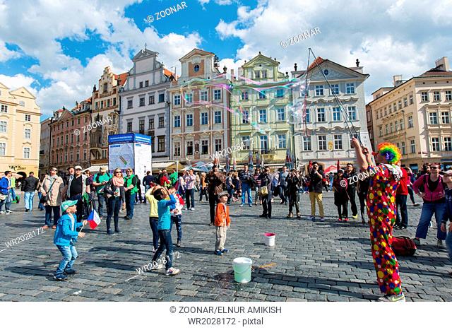 Prague - MAY 9, 2014: Old Town Square on May 9 in Chech Republic