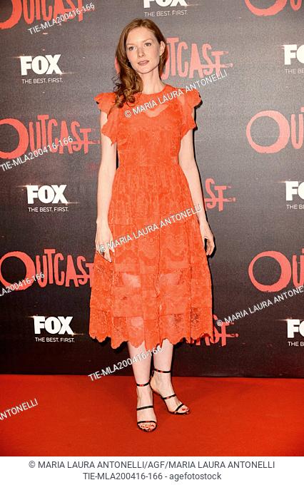 Wrenn Schmidt during the red carpet for the international preview of tv series Outcast produced by Fox Networks Group, Rome, ITALY-19-04-2016