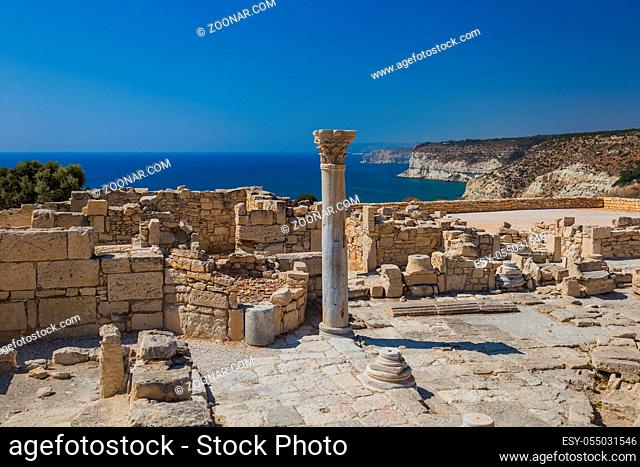 Ancient Kourion archaeological site in Limassol Cyprus - travel background