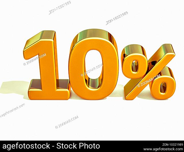 Gold Sale 10%, Gold Percent Off Discount Sign, Sale Banner Template, Special Offer 10% Off Discount Tag, Ten Percentages Up Sticker, Gold Sale Symbol