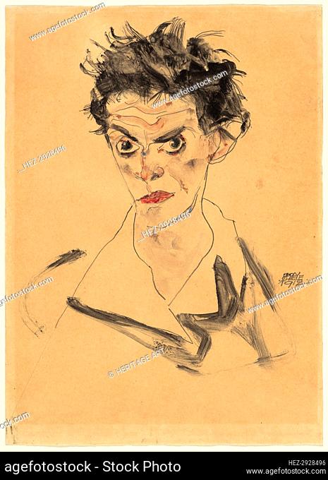 Self-Portrait, 1912. Creator: Egon Schiele