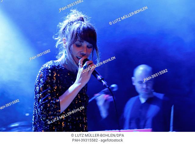 French Nouvelle Chanson singer ZAZ (Isabelle Geffroy) sings during her concert at Heimathafen in Berlin,  Germany, 06 May 2013