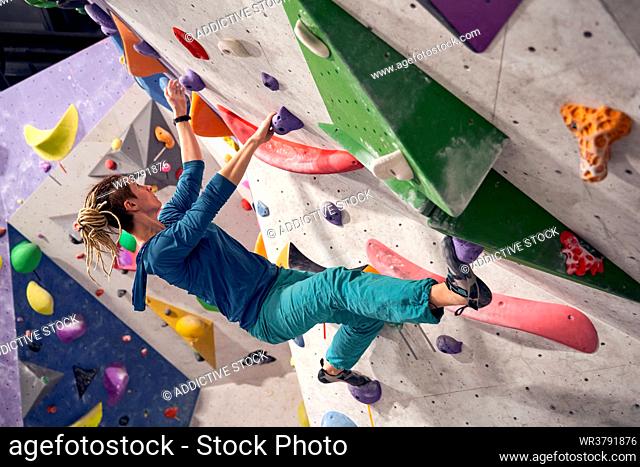 climbing, climbing wall, sportswoman, climbing gym