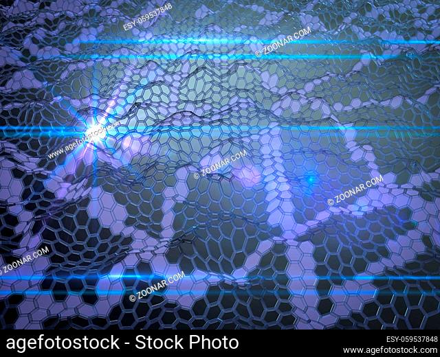 abstract background in the form of a hexagonal network. 3d render