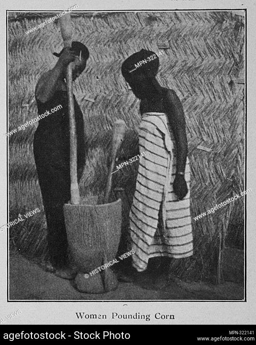Women pounding corn. Kumm, Hermann Karl Wilhelm (1874-1930) (Author). Sudan : a short compendium of facts and figures about the land of darkness
