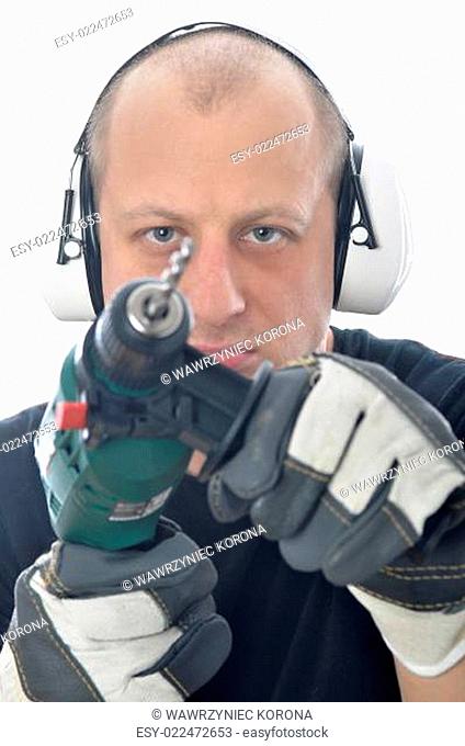 Handyman with drill