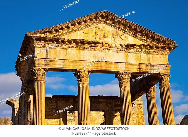 Capitol. Roman City of Dougga. Tunisia. Africa