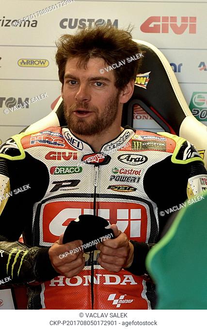 British motorcycle road racer CAL CRUTCHLOW is seen during the Grand Prix of the Czech Republic 2017 on the Brno Circuit in Czech Republic, on August 5, 2017