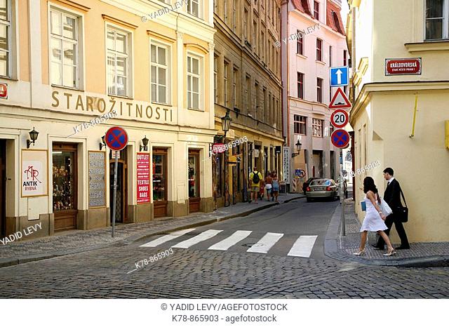 Street scene in Stare Mesto, Prague, Czech Republic