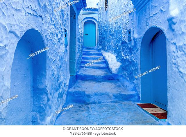 A Colourful Street In The Medina, Chefchaouen, Morocco