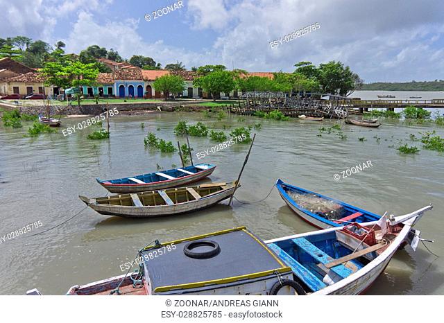 Alcantara, Brazil, small port with boats